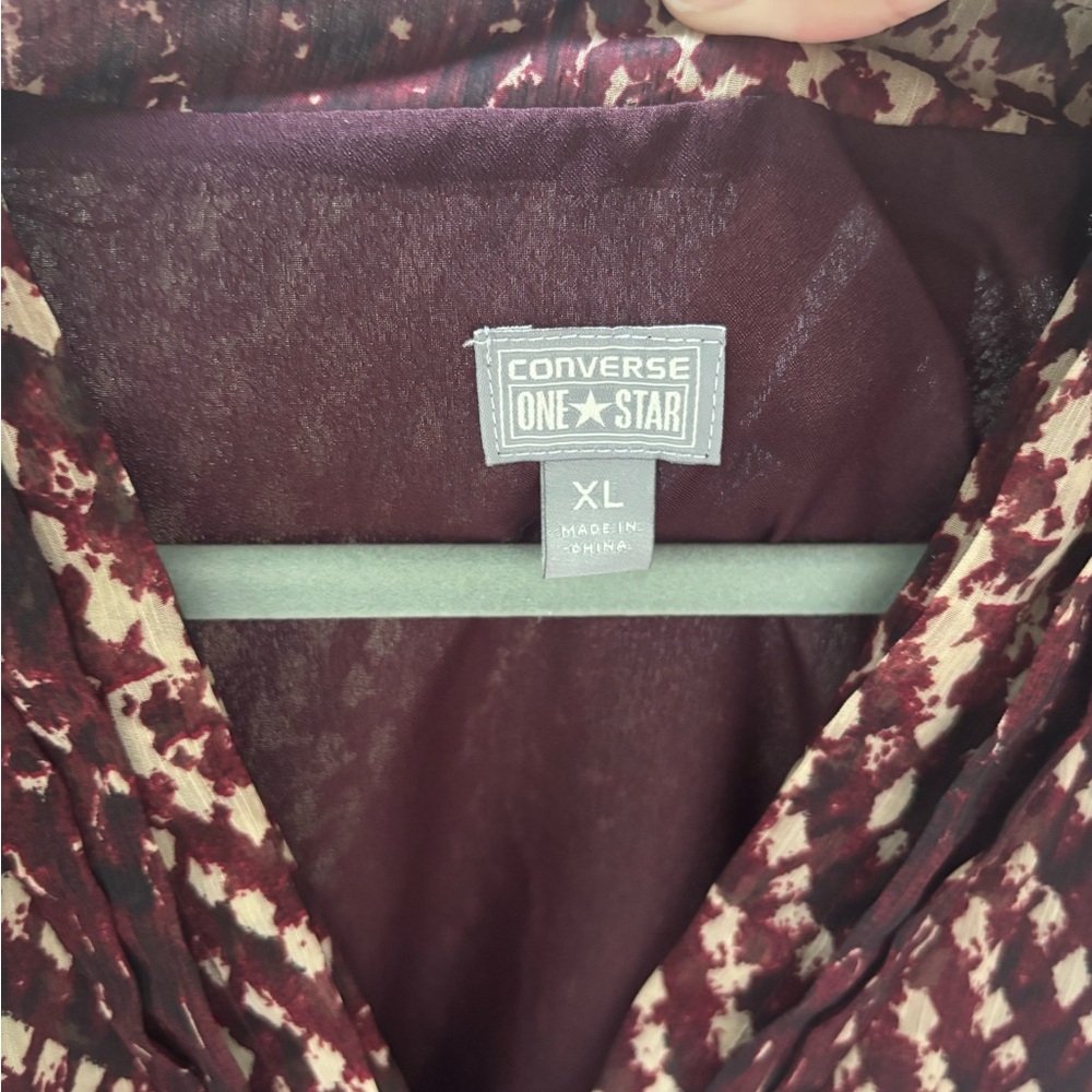 Converse Burgundy Abstract Ruffle Dress - Picture 2 of 6
